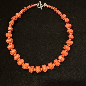 Silpada Sterling and Sponge Coral necklace